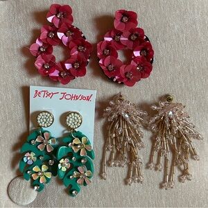 3 PAIR FUN BEADED EARRINGS 🕶️🩴👙 Post backs, Never worn…super cute!